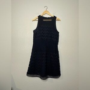 Ann Taylor Navy Laser Cut Dress Size 8